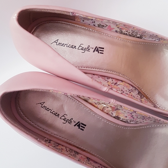 AMERICAN EAGLE Pink Front Knot Peep-Toe Kitty Heels - Picture 8 of 12